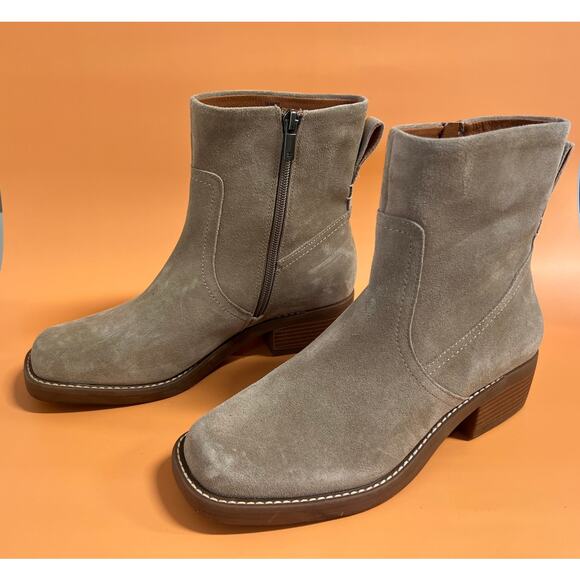Lucky Brand Kazey Boots Square Toe Tan Women's Size 7.5M 38 EUR - Picture 1 of 7